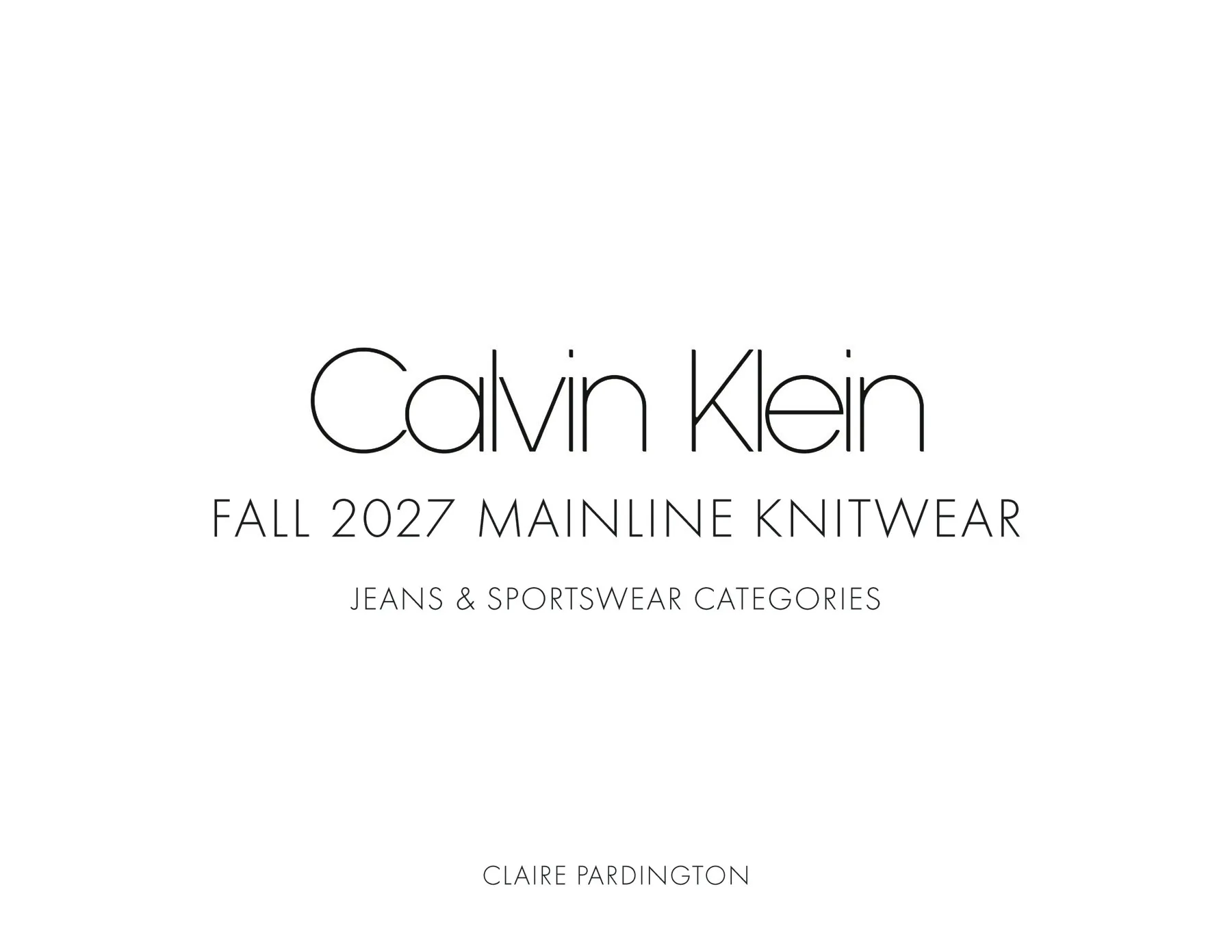 Calvin Klein: Mainline Knitwear Fall 2027